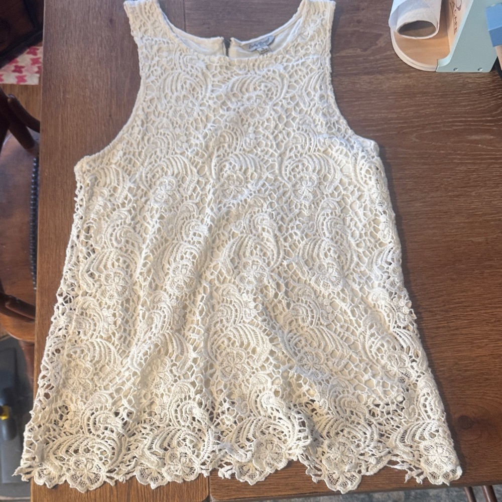 Lucky Brand Cream Lace Tank Top